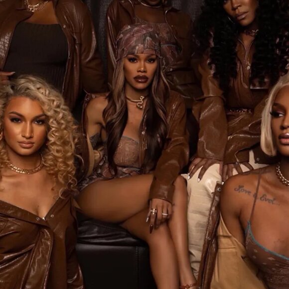 PrettyLittleThing Teyana Taylor Brown Croc PU Oversized Utility Jacket Plus Size - Picture 3 of 5